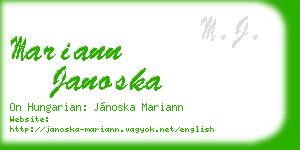 mariann janoska business card